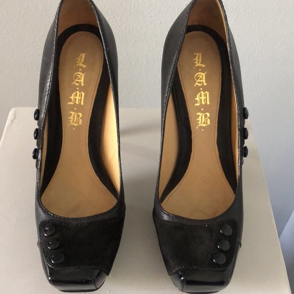 L.A.M.B. Square Toe Leather Pumps - Picture 3 of 10